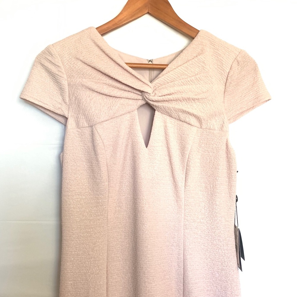 Adrianna Papell Blush Metallic Knit Formal Dress - Picture 5 of 10